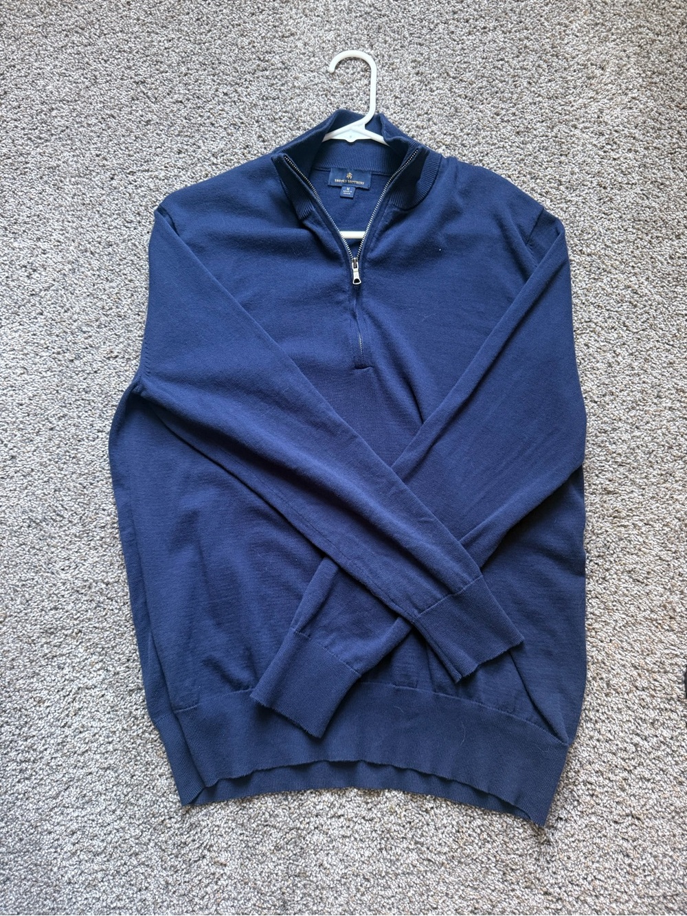 Brooks Brothers Men's Navy Half-Zip Knit Sweater